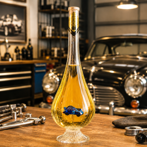 Sticlă decorativă în formă de picătură cu un Porsche în interior (0,5 l)